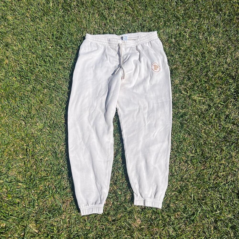 Pink victoria secret sweatpants creme womens size L Large